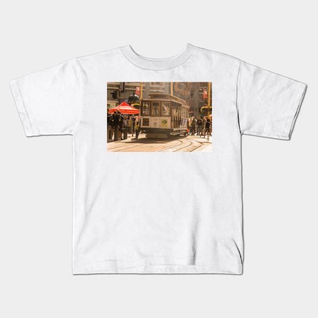 Cable Car at San Francisco Kids T-Shirt by KensLensDesigns